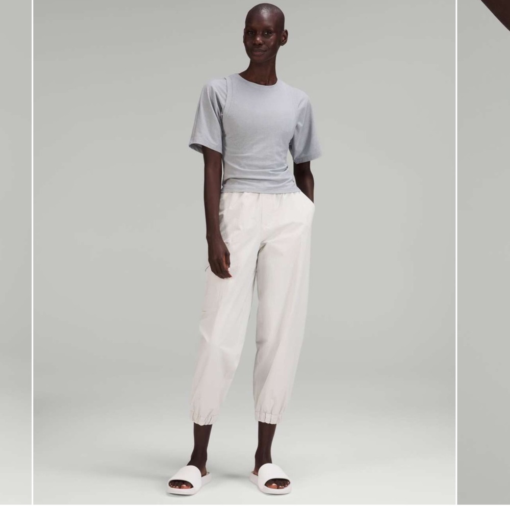 lululemon athletica Gray Top and White Pants Set